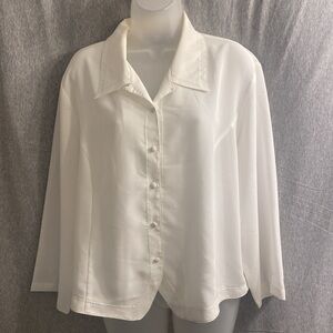 Lee David Collection White Blouse with Embroidered trim